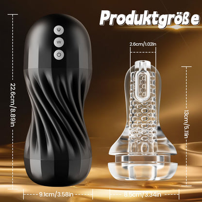 Gasvortex – 7-stufige Saug- und Vibrationsmodi, dreh- und verdrehbares Gehäuse, männlicher Masturbator