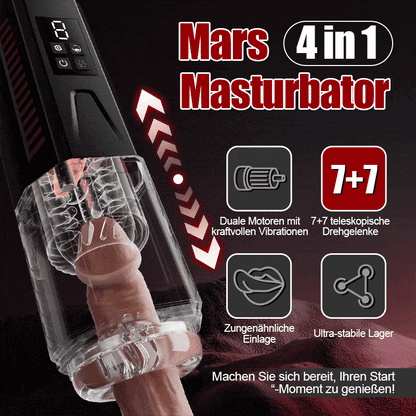 Mars - Oral Dominator 7 vibrierend 7 dehnend 7 rotierend Doppelmotor 4-in-1 Masturbator
