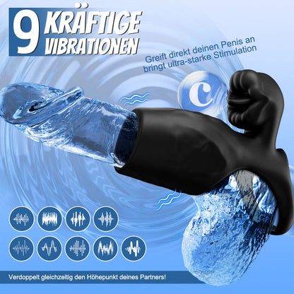 【Versand am 20. Juni】Titan - 9 Vibrationen  Simulierte Penis-Textur  Hoden- & Penis-Doppel-Schamring  Paar-Sexspielzeug