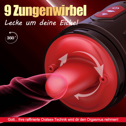 【Versand am 20. August】Liebesbiss- 9 vibrierende, 9 saugende, 9 rotierende, hörbare männliche Masturbatoren mit Ko