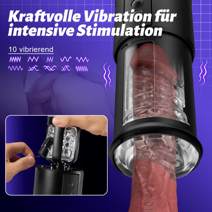 Telescope 5  Stoßen 10 Vibrieren 5 Saugen 3 IN 1 Masturbator für Männer