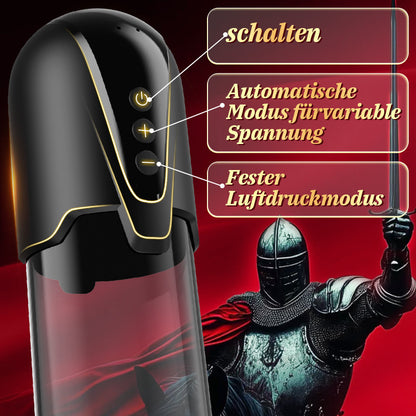 Red Fury Armour – Penispumpe mit 9 Saugstufen, rotem Mund und strukturiertem Tunnel
