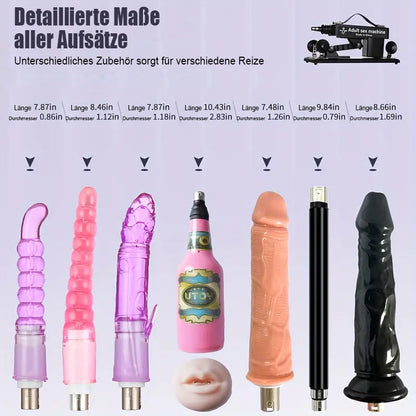 Ultimatives Vergnügen mit der Top-bewerteten Sexmaschine – 7 Zubehörteile, automatisches Stoßen, anale Liebe