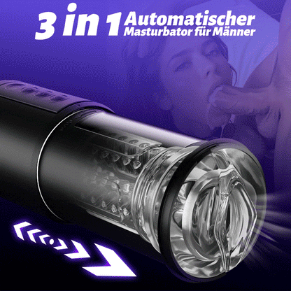 Telescope 5  Stoßen 10 Vibrieren 5 Saugen 3 IN 1 Masturbator für Männer